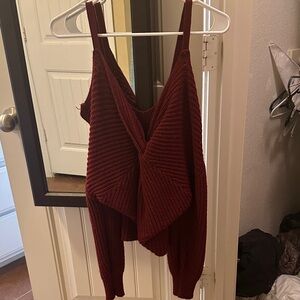 Fashion Nova Deep Red Knit Vest
